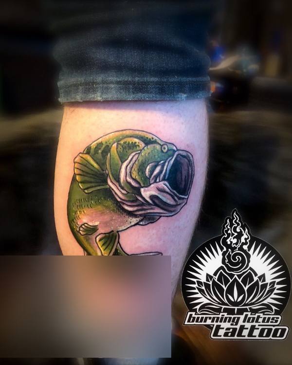 Color largemouth bass on a calf