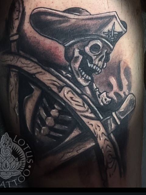 Black and grey pirate skeleton