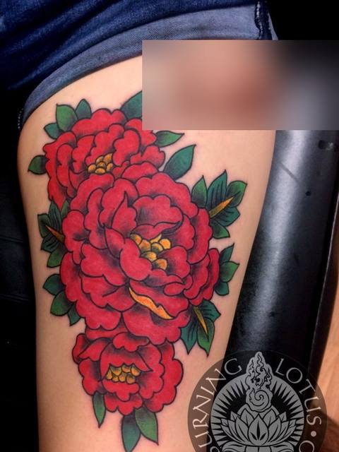 Color red peony