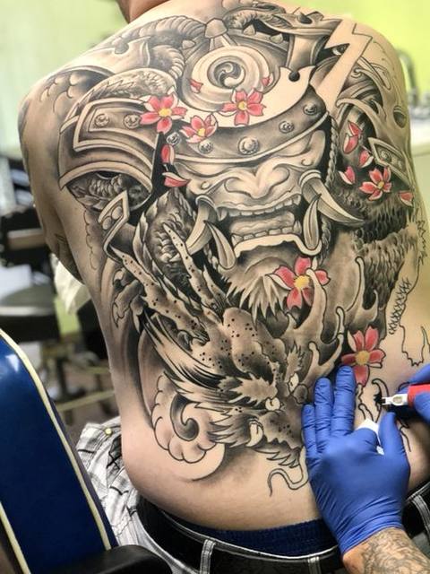 A back piece in progress